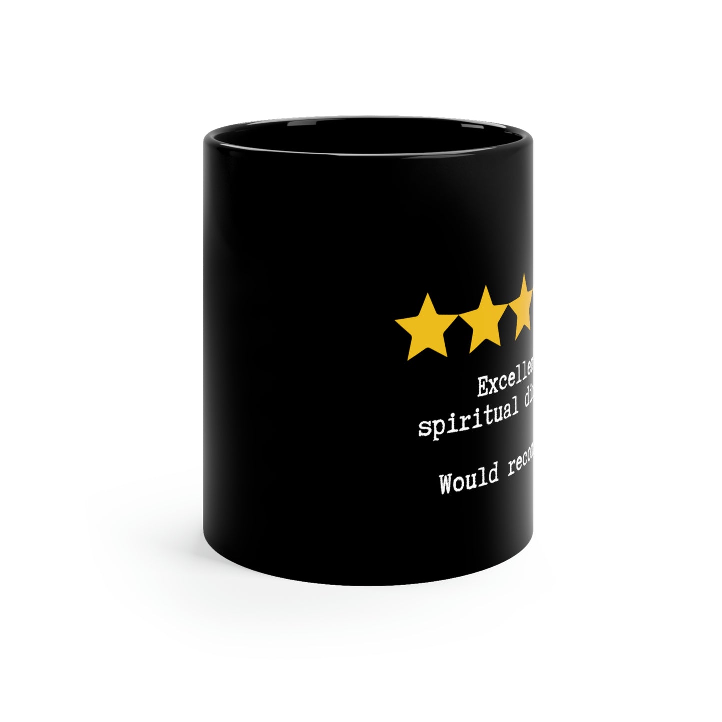 Excellent Spiritual Director - Would Recommend 11oz Black Mug Gift for Chaplain Gift for Pastor Gift for Deacon