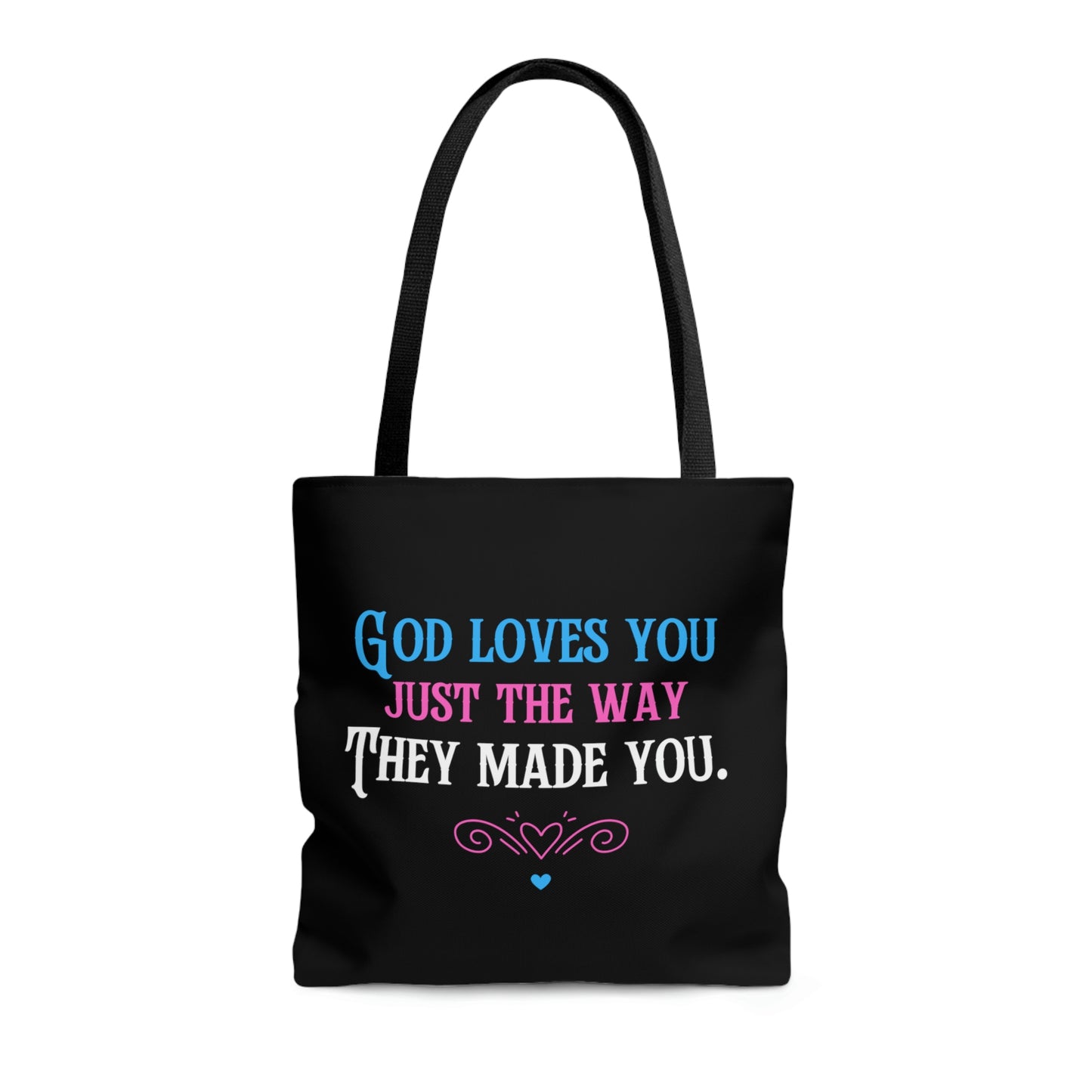 Trans Pride Tote Bag (AOP) Trans Gifts Trans Tote Bag Protect Trans Kids Bag Faith Gift