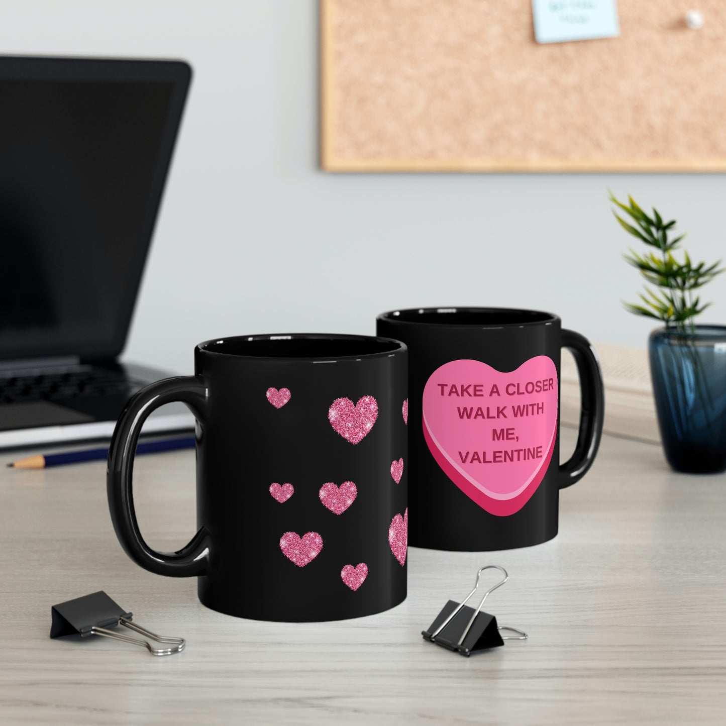 Take a Closer Walk with me Valentine 11oz Black Mug Gift for Pastor Gift for Clergy Gift for Deacon Gift for Minister