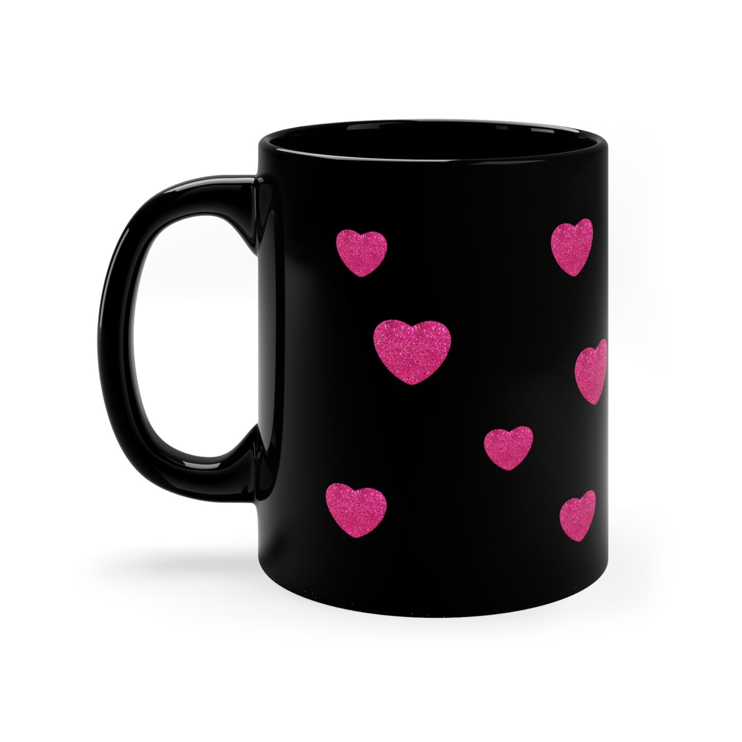 Pink Sparkly Valentine 11oz Black Mug Gift for Minister Gift for Clergy Gift for Pastor Gift for Reverend