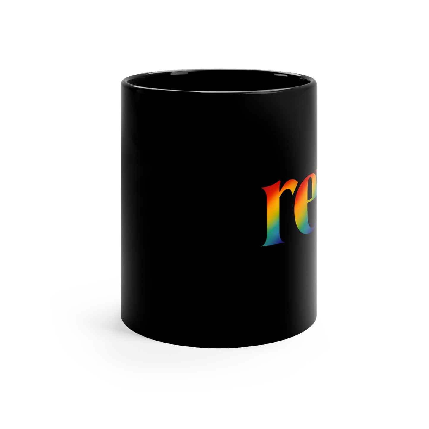 Rainbow Rev 11oz Black Mug Gift for Clergy Gift for Pastor Gift for Minister Gift for Reverend Wedding Officiant