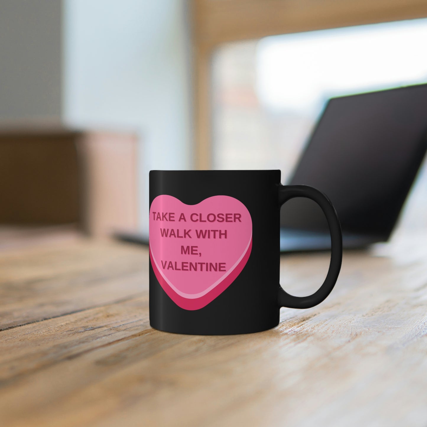 Take a Closer Walk with me Valentine 11oz Black Mug Gift for Pastor Gift for Clergy Gift for Deacon Gift for Minister